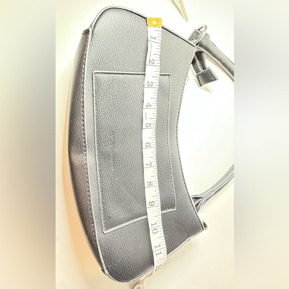 BCBGeneration Black Shoulder Bag Silver Chain Detail Purse - Picture 9 of 11
